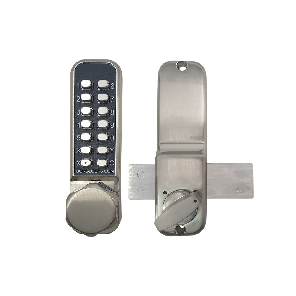BorgLocks BL2605 ECP Surface Mount Rim Deadbolt Keypad Lock with Knurled Knob Keypad and Inside Rim-Fixed Deadbolt