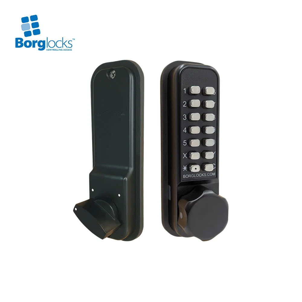 BorgLocks BL2607 ECP Mortice Deadbolt Keypad Lock with Knurled Knob Keypad and Inside Rim-Fixed Deadbolt