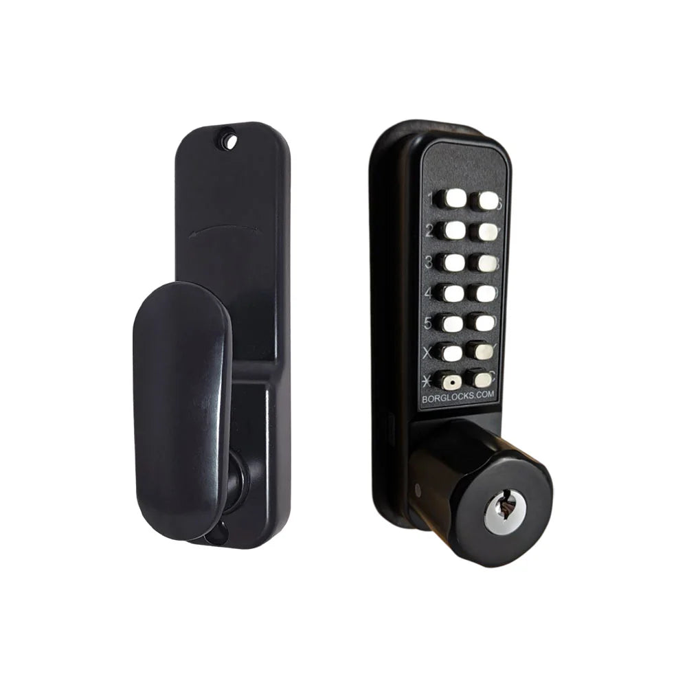 BorgLocks BL2701 ECP Tubular Latch Lock with Key Override and Inside Paddle Handle with Holdback