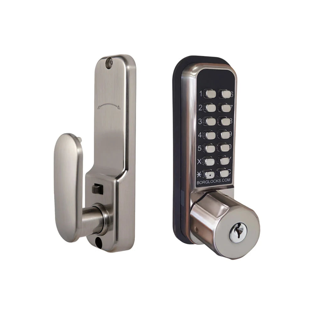 BorgLocks BL2701 ECP Tubular Latch Lock with Key Override and Inside Paddle Handle with Holdback