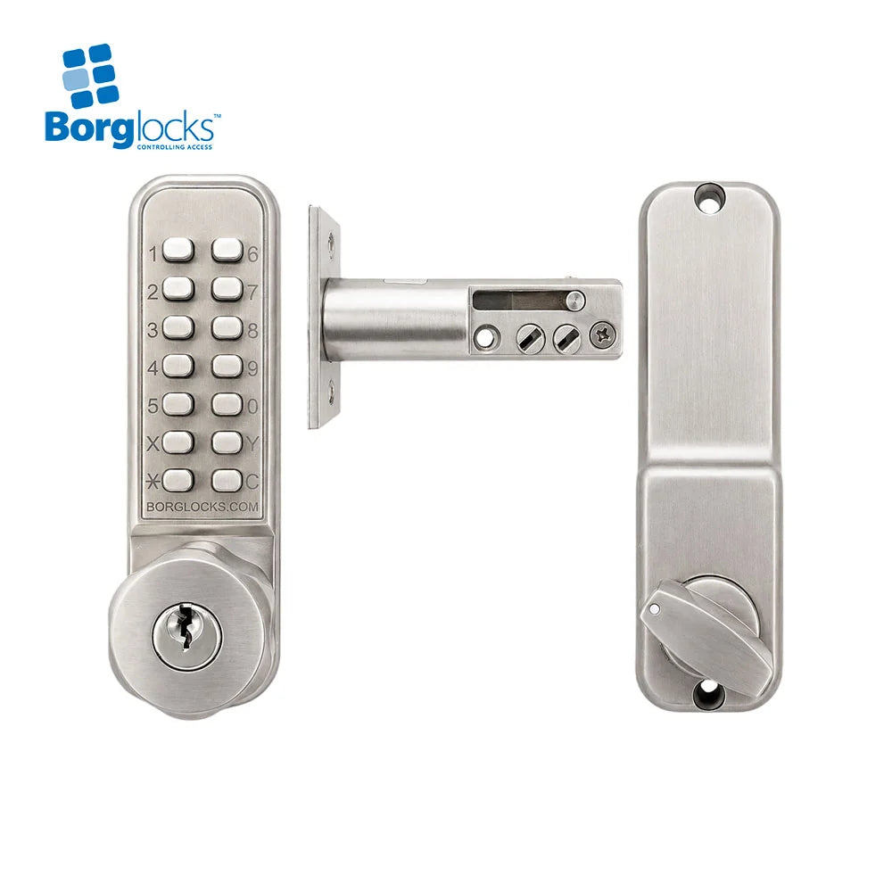 BorgLocks BL2707 ECP Tubular Deadbolt Lock - Key Override and Inside Paddle Handle with Holdback