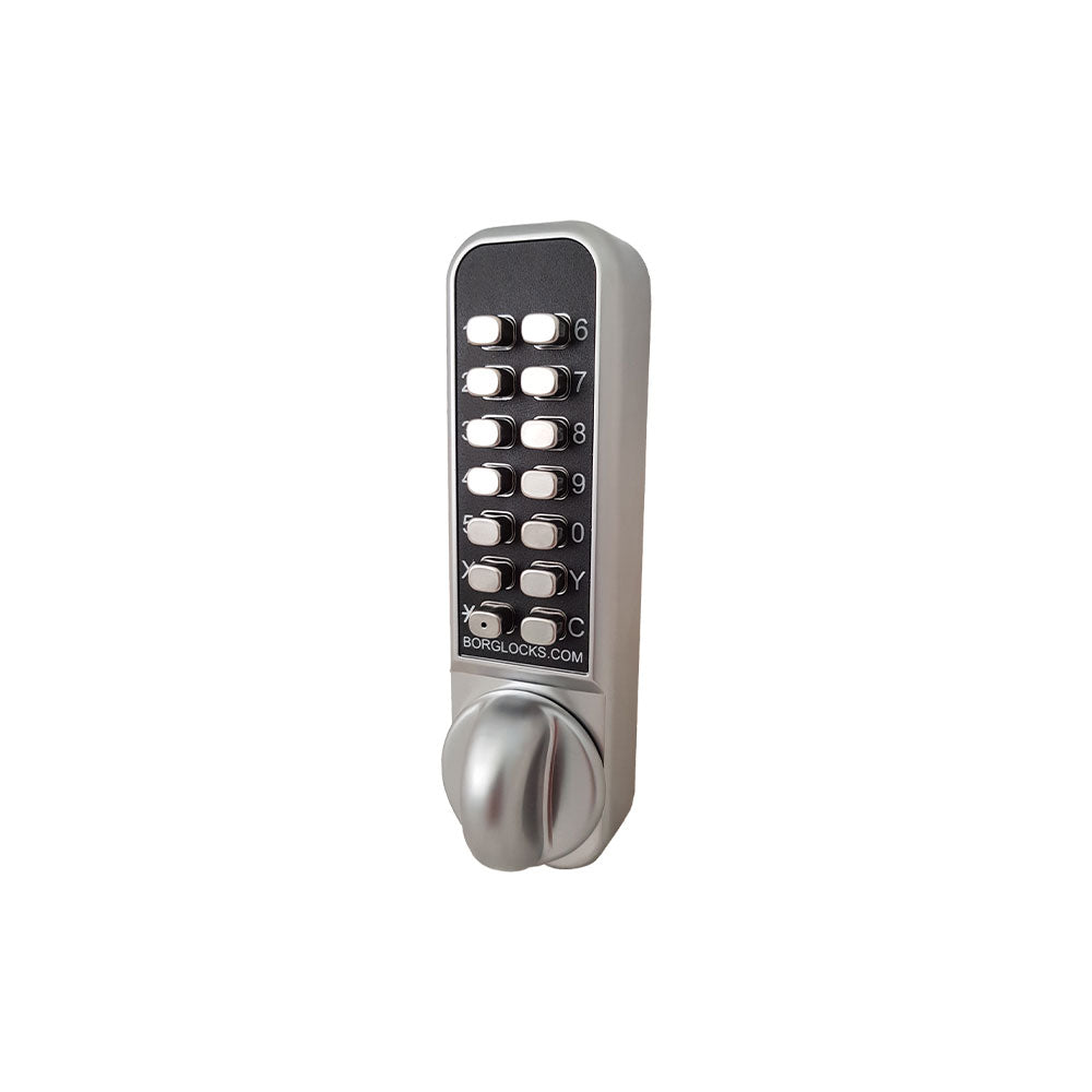 BorgLocks BL2901 ECP Tubular Latch Lock - Anti-Ligature ECP Keypad and Inside Paddle Handle with Holdback - Satin Chrome Finish