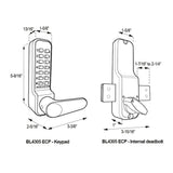 BorgLocks BL4305 ECP Marine Grade Lever Turn Keypad Lock with Inside Rim Fixed Deadbolt