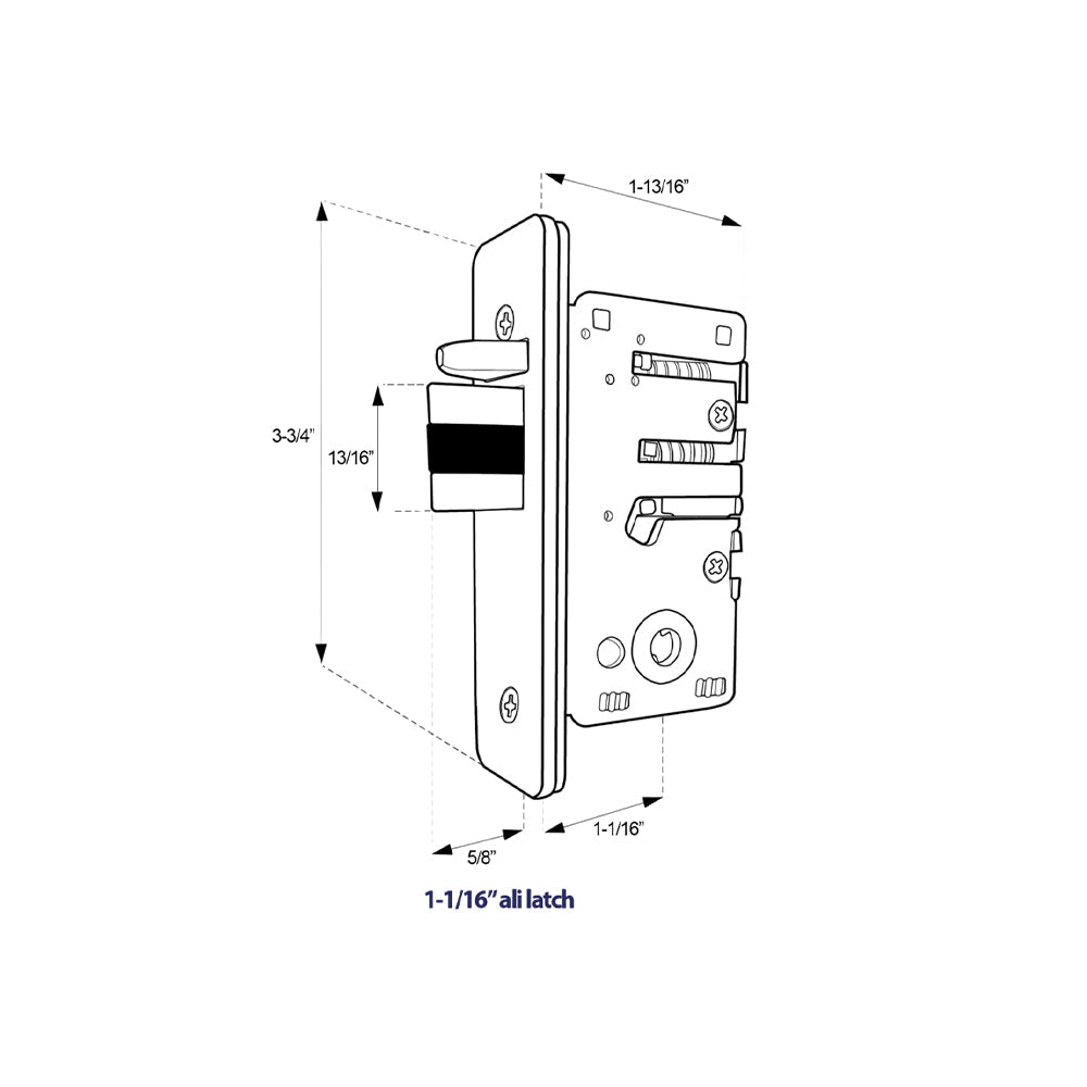 BorgLocks BL4402 ECP Marine Grade Free Turning Lever Handle Keypad Lock with Inside Holdback and 1-1/8 Inch Ali Latch
