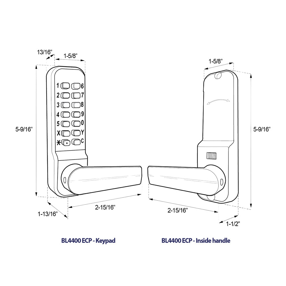 BorgLocks BL4407 ECP MG Pro Marine Grade Mortise Deadbolt Keypad Lock for Timber Gates
