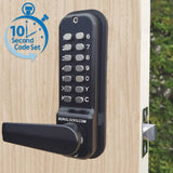 BorgLocks BL4441 ECP Marine Grade Back-to-Back Keypad Lock with Free Turning Lever Handle and 2-3/8 Inch Tubular Latch