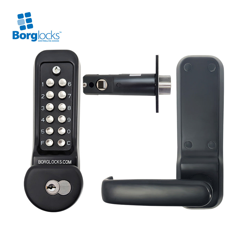 BorgLocks BL7801 ECP Marine Grade Heavy Duty Knob Turn Keypad, Key Override and Inside Handle