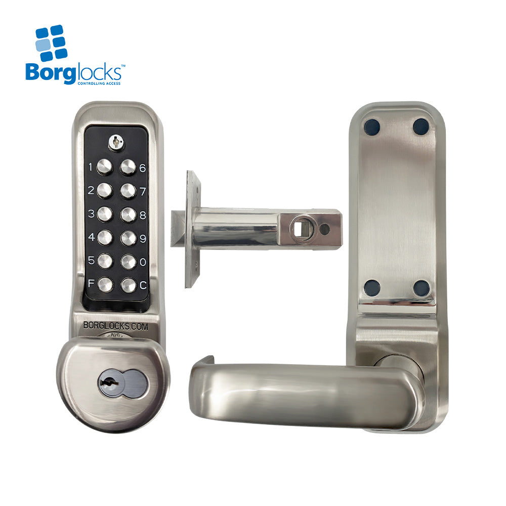 BorgLocks BL7801 Heavy Duty Knob Turn Keypad, Key Override and Inside Handle