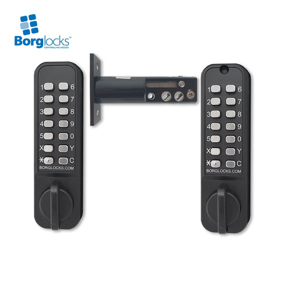 BorgLocks BL2127 ECP Back to Back Knurled Knob Keypads and Mortice Deadbolt Lock