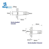 BorgLocks BL2127 ECP Back to Back Knurled Knob Keypads and Mortice Deadbolt Lock