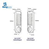 BorgLocks BL2127 ECP Back to Back Knurled Knob Keypads and Mortice Deadbolt Lock