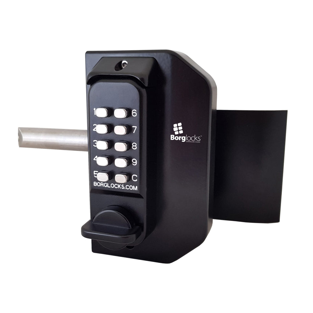 BorgLocks BL3080 Mini Gate Lock with Knob keypad, Inside Push/Pull Pad and Concealed Code Change