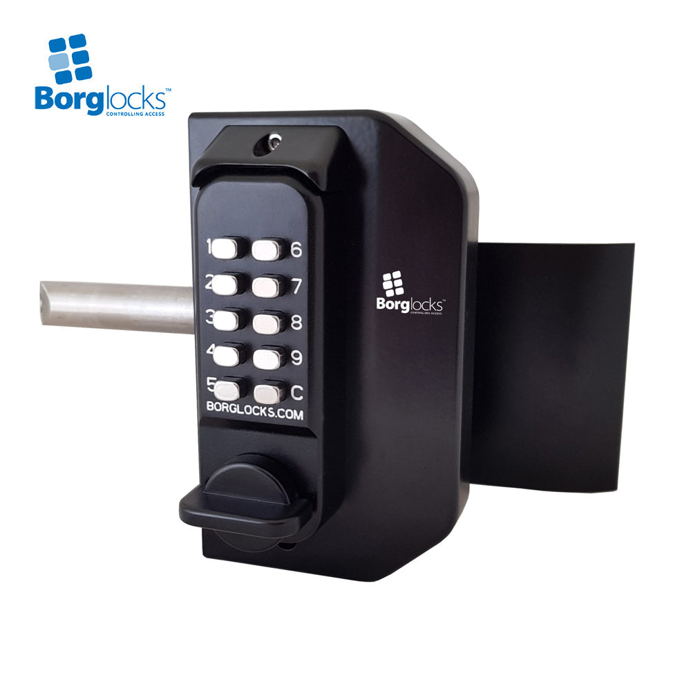 BorgLocks BL3080 Mini Gate Lock with Knob keypad, Inside Push/Pull Pad and Concealed Code Change