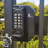 BorgLocks BL3080 Mini Gate Lock with Knob keypad, Inside Push/Pull Pad and Concealed Code Change
