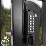 BorgLocks BL3100-ECP Metal Gate Lock with Anti-Climb Thumb Turn ECP Keypad, 2-9/16" - 3 1/8" Latchbolt and Inside Holdback Paddle Handle