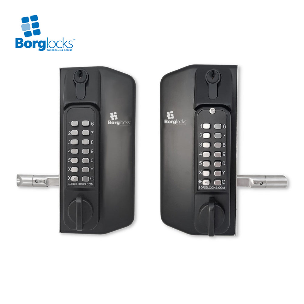 BorgLocks BL3130DKO-ECP Metal Gate Lock with Back to Back Anti-Climb Knob Turn ECP Keypads, 2-9/16" - 3-1/8" Latchbolt and Key Override