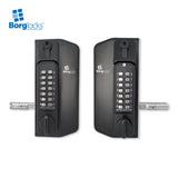 BorgLocks BL3130DKO-ECP Metal Gate Lock with Back to Back Anti-Climb Knob Turn ECP Keypads, 2-9/16" - 3-1/8" Latchbolt and Key Override