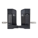 BorgLocks BL3400-ECP Metal Gate Lock with Free Turning Lever ECP Keypad, 2-9/16" - 3-1/8" Latchbolt and Inside Holdback Lever Handle