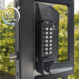 BorgLocks BL3430-ECP Metal Gate Lock with Back to Back Free Turning Lever ECP Keypads, 2-9/16" - 3-1/8" Latchbolt