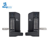 BorgLocks BL3430-ECP Metal Gate Lock with Back to Back Free Turning Lever ECP Keypads, 2-9/16" - 3-1/8" Latchbolt