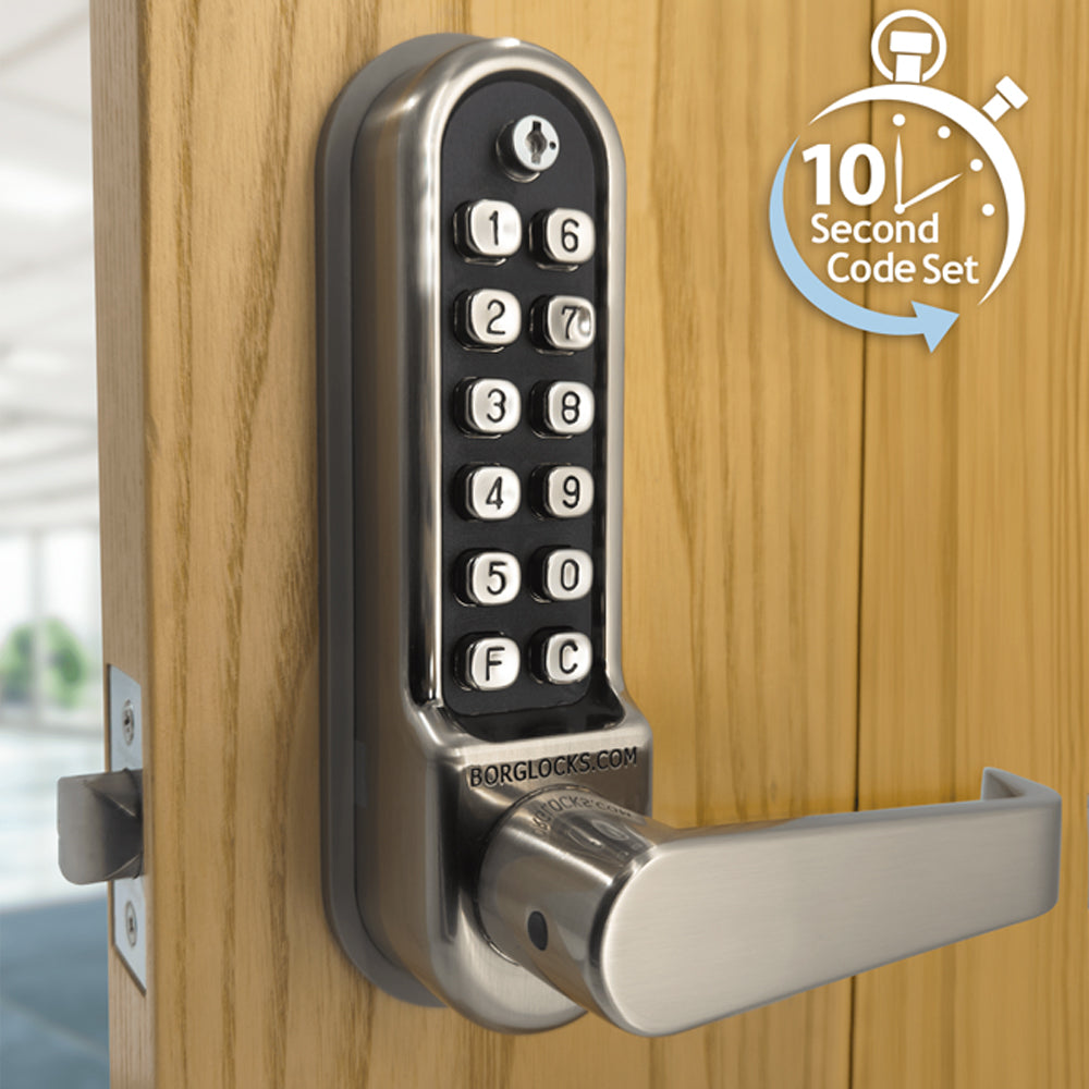 BorgLocks BL5401-ECP Flat Bar Lever Keypad with Internal Handle and Tubular Latch