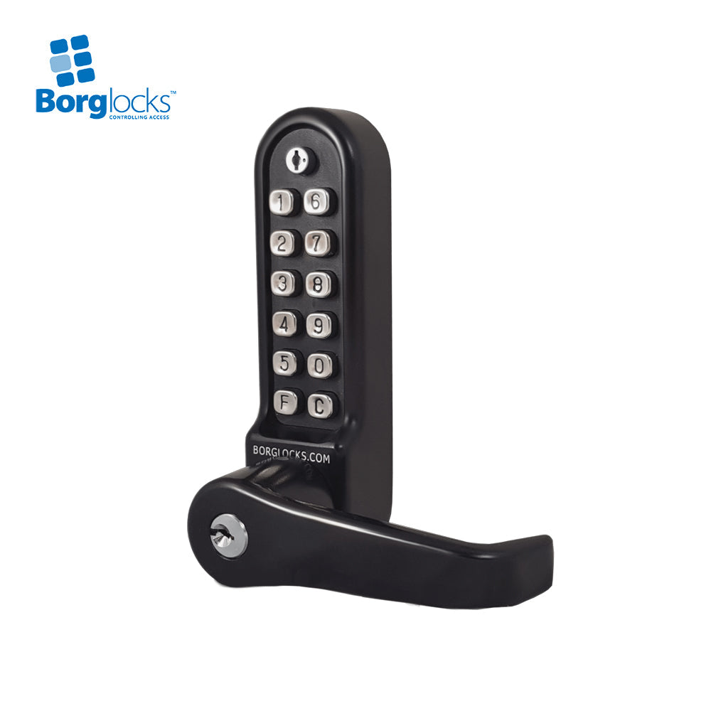BorgLocks BL5701-ECP Lever Turn Keypad with Internal Handle, Built-in Key Override and Tubular Latch