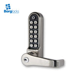 BorgLocks BL5701-ECP Lever Turn Keypad with Internal Handle, Built-in Key Override and Tubular Latch