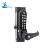 BorgLocks BL5782-ECP-AR Flat Bar Lever Keypad with Internal Push/Pull Pad and 1-1/8" Ali Latch