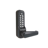 BorgLocks BL7001 MG Pro ECP External Heavy Duty Lever Keypad with Tubular Latch and On-Door Code Change - Black Marine Grade Finish