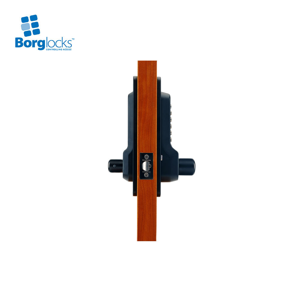 BorgLocks BL7001 MG Pro ECP External Heavy Duty Lever Keypad with Tubular Latch and On-Door Code Change - Black Marine Grade Finish