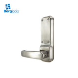 BorgLocks BL7001 ECP Heavy Duty Lever Turn Keypad with Internal Handle - Tubular Latch and On-Door Code Change - Satin Chrome