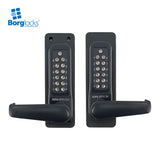 BorgLocks BL7071 MG Pro ECP External Back to Back Heavy Duty Lever Turn Keypad and Tubular Latch - Black Marine Grade Finish