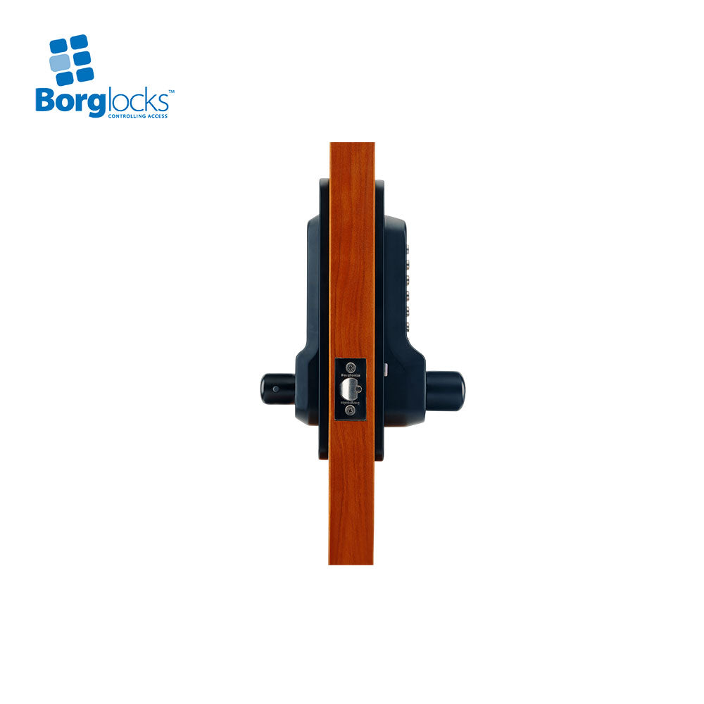 BorgLocks BL7701 MG Pro ECP External Heavy Duty Lever Keypad with Tubular Latch - Key Override and On-Door Code Change - Black Marine Grade Finish