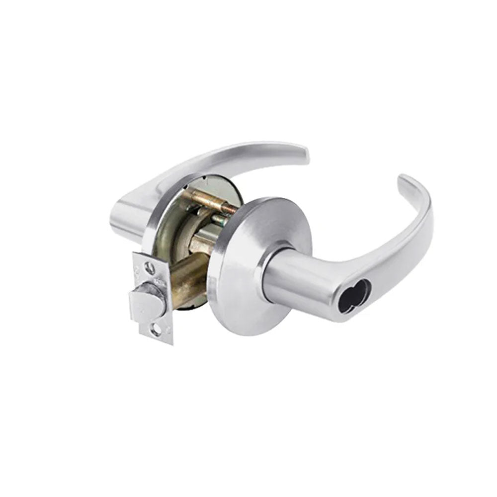 BEST - 9K57AB16KSTK626LM - Entrance Cylindrical Lock - 16 Lever with 5" Backset and SFIC Less Core - Lost Motion - Grade 1 - US26D (Satin Chrome-626)