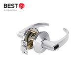 BEST - 9K57AB16KSTK626LM - Entrance Cylindrical Lock - 16 Lever with 5" Backset and SFIC Less Core - Lost Motion - Grade 1 - US26D (Satin Chrome-626)