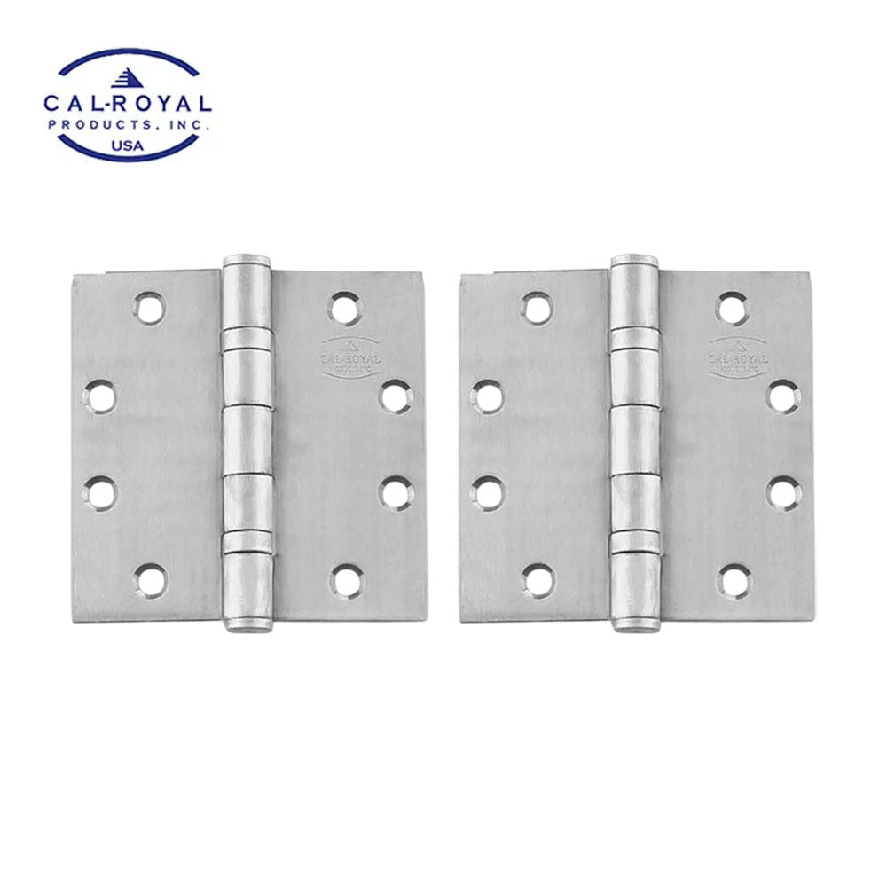 Cal-Royal - BB31 - Full Mortise Standard Weight Ball Bearing Hinges with 4-1/2 Inch x 4-1/2 Inch - Removable Pin - USP - Primed for Painting (600) (Pack of 2)