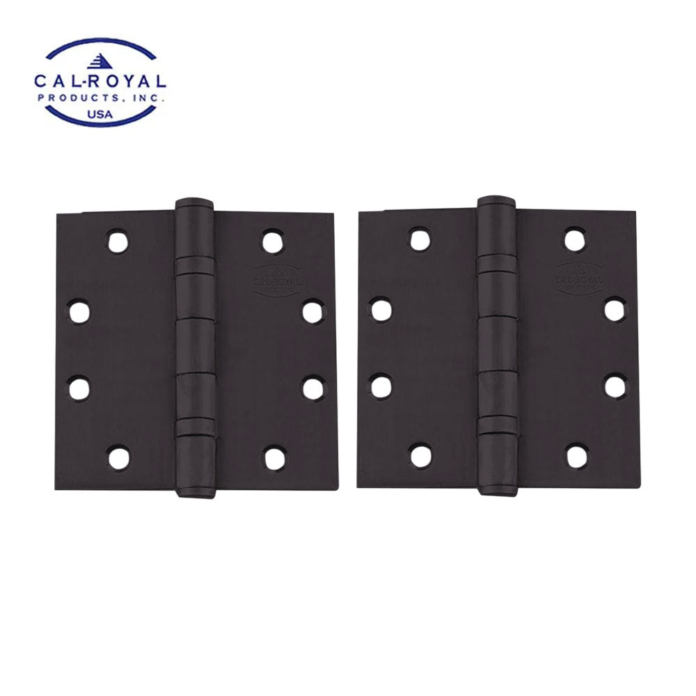 Cal-Royal - BB31 - Two Ball Bearing Five Knuckle Square Corner with 4-1/2" x 4-1/2" - Grade 1 - US10B - Dark Oxidized Satin Bronze Oil Rubbed (613) (Pack of 2)