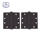 Cal-Royal - BB31 - Two Ball Bearing Five Knuckle Square Corner with 4-1/2" x 4-1/2" - Grade 1 - US10B - Dark Oxidized Satin Bronze Oil Rubbed (613) (Pack of 2)