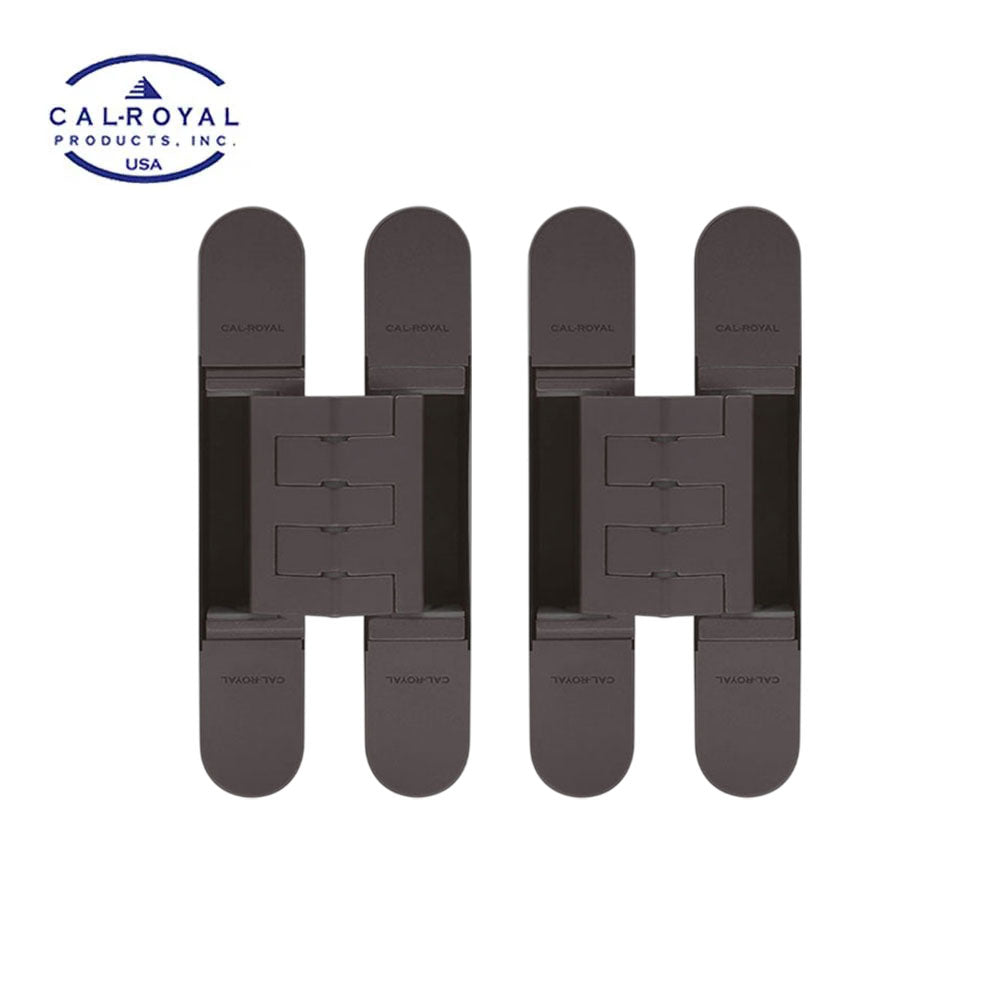 Cal-Royal - CR3D44 - 3D Adjustable Invisible Hinge - US10B - Dark Oxidized Satin Bronze Oil Rubbed (613) (Pack of 2)