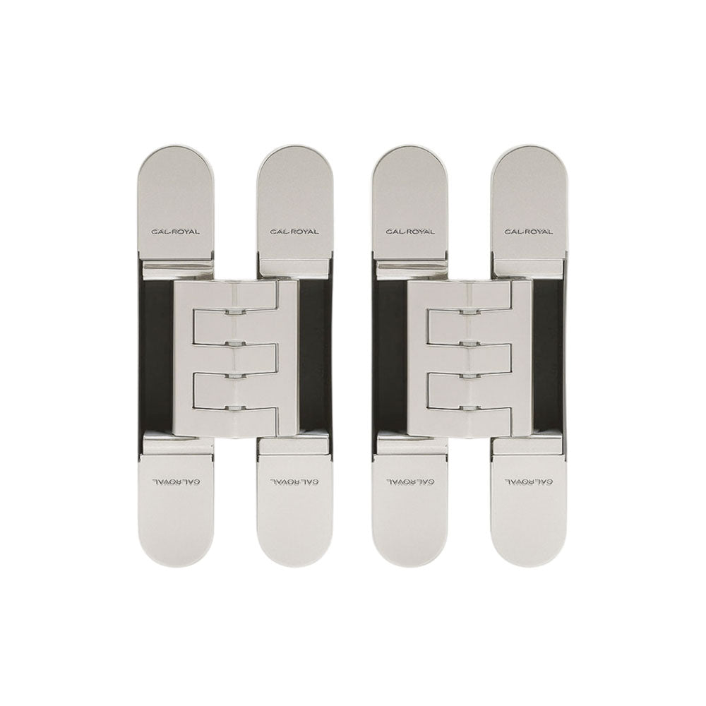 Cal-Royal - CR3D81 - 3D Adjustable Invisible Hinges - US14 - Bright Nickel (Pack of 2)