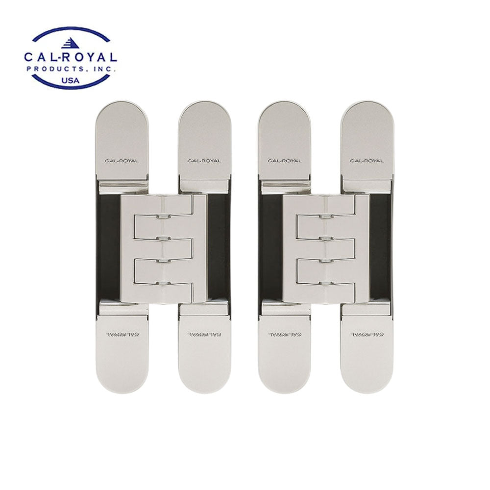 Cal-Royal - CR3D81 - 3D Adjustable Invisible Hinges - US14 - Bright Nickel (Pack of 2)
