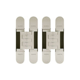 Cal-Royal - CR3D81 - 3D Adjustable Invisible Hinges - US15 - Clear Coated Satin Nickel Plated (619) (Pack of 2)