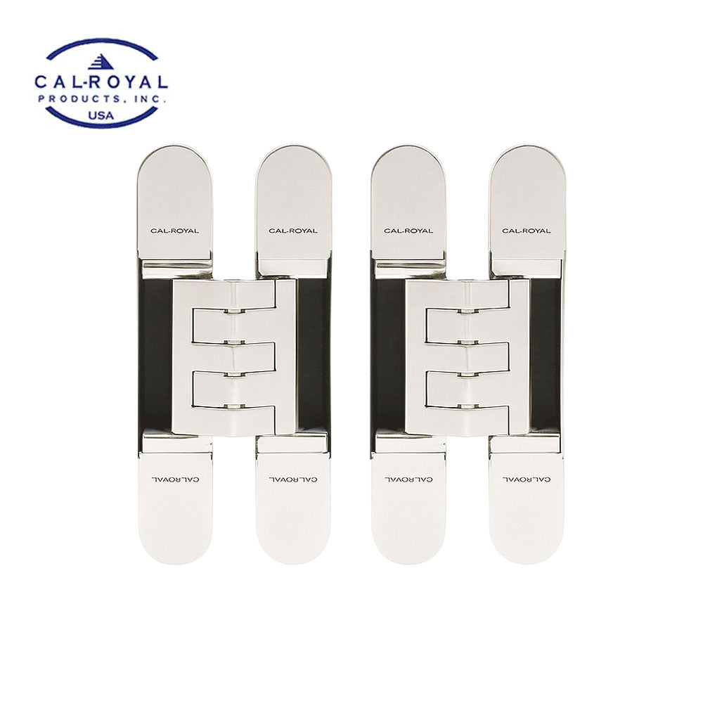 Cal-Royal - CR3D81 - 3D Adjustable Invisible Hinges - US26 - Bright Chromium Plated (625) (Pack of 2)