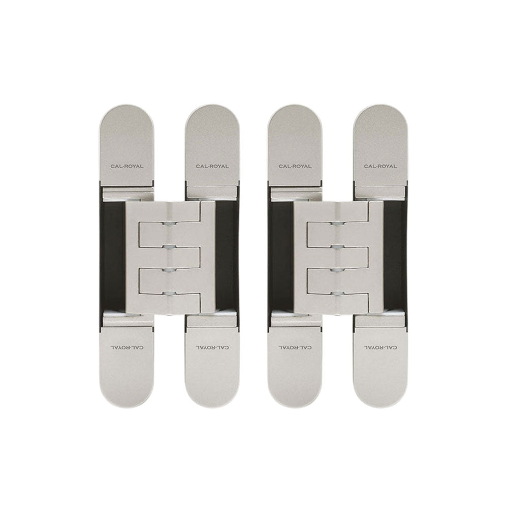Cal-Royal - CR3D81 - 3D Adjustable Invisible Hinges - US28 - Clear Anodized Satin Aluminum (628) (Pack of 2)