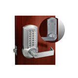 Cal-Royal - CRCODE202 - Storeroom Mechanical Push Button Lever Lock with Key Override and Exit Trim - Grade 2 - US26D - Satin Chromium Plated (626)