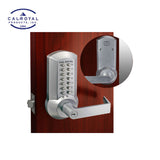 Cal-Royal - CRCODE202 - Storeroom Mechanical Push Button Lever Lock with Key Override and Exit Trim - Grade 2 - US26D - Satin Chromium Plated (626)
