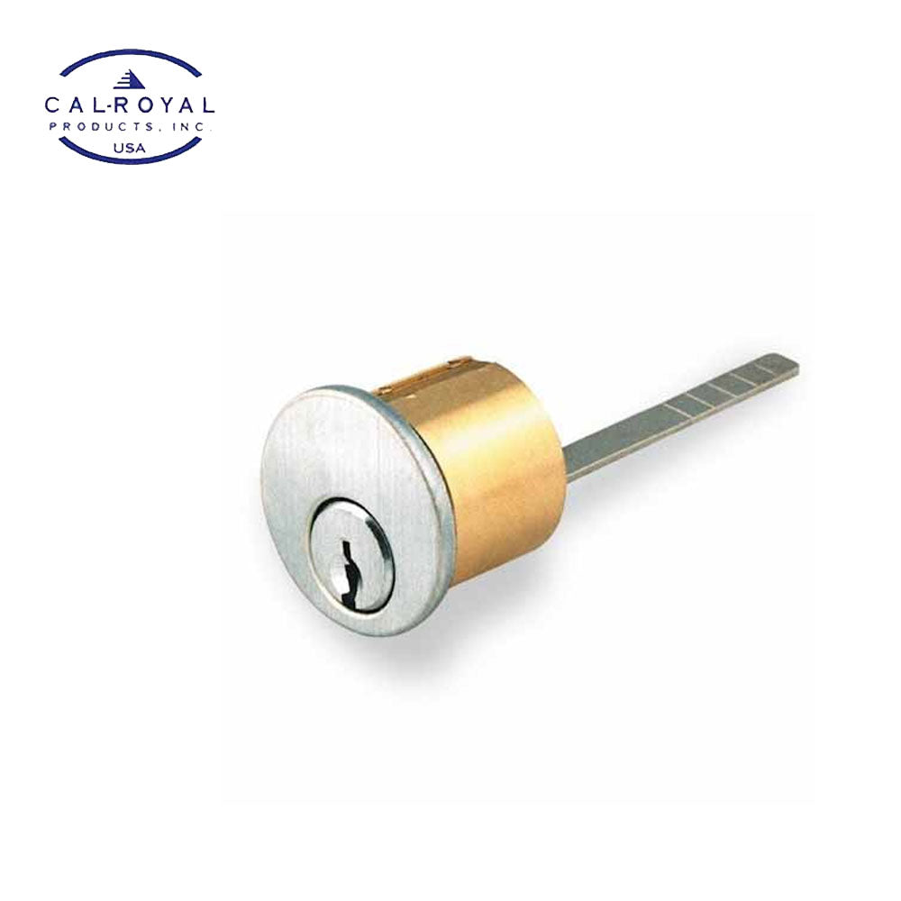 Cal-Royal - CX96RIM - Rim Cylinder with Mounting Plate & Screws - Schlage C keyway - 6-Pin - Length 1-1/8"