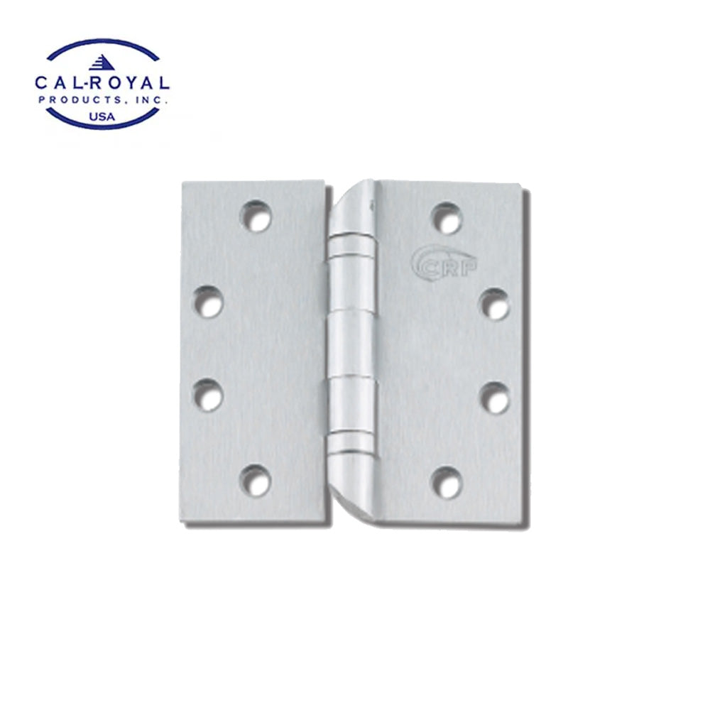 Cal-Royal - HOSBB31 - Standard Weight Two Ball Bearing Hinges Hospital Tip with Non-Removable Pin and 4-1/2" x 4-1/2" - Stainless Steel