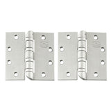 Cal-Royal - HOSBB5200 - Full Mortise Heavy Weight Four Ball Bearing Hinges Hospital Tip with Non-Removable Pin and 4-1/2" x 4-1/2" - US26D - Satin Chromium Plated (626) (Pack of 2)