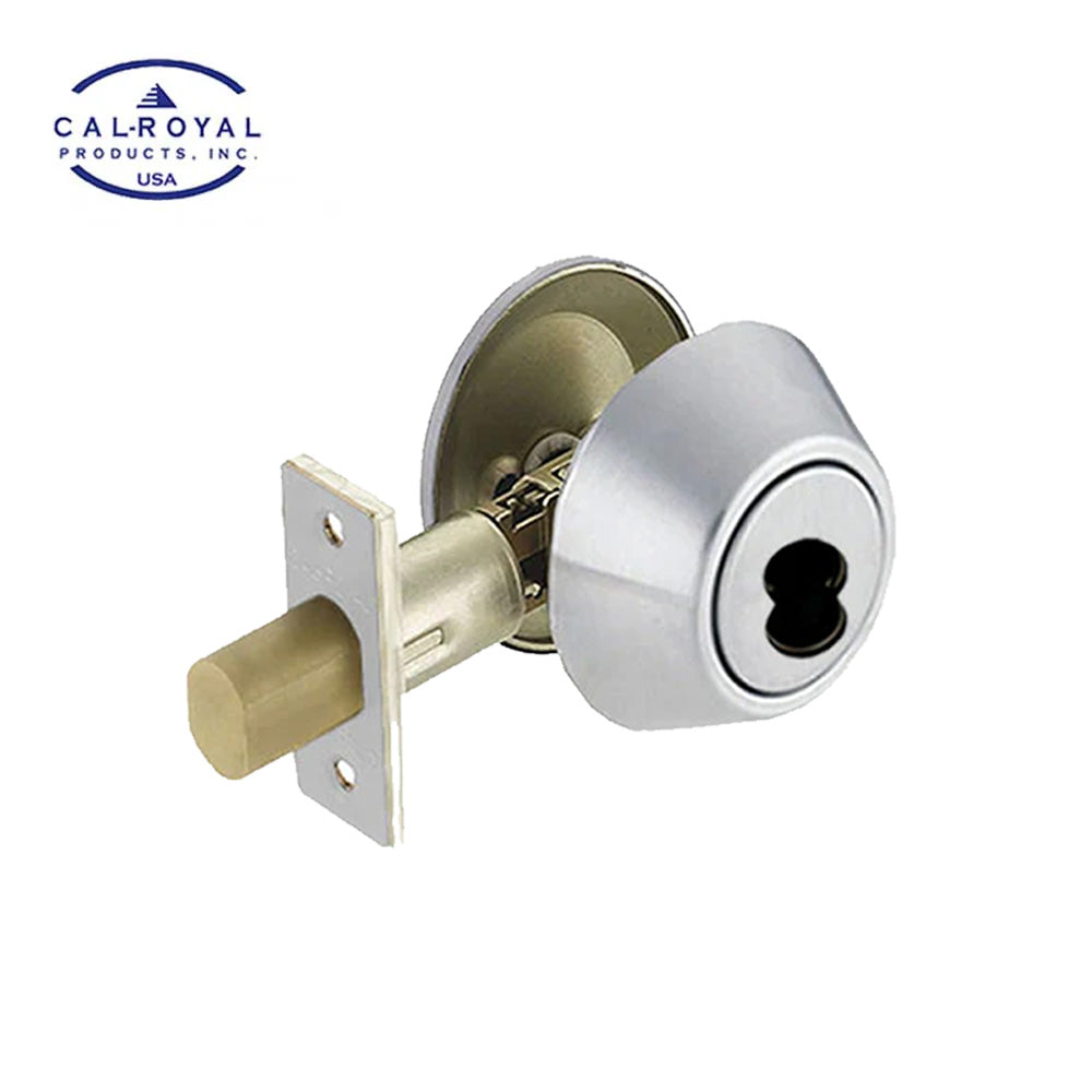 Cal-Royal - ICT220 - Standard Duty Deadbolt Single Cylinder with Less Core - Grade 3 - US26 - Bright Chromium Plated (625)
